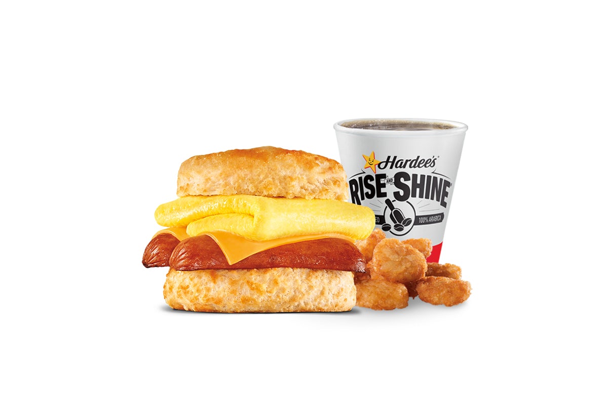 Order Smoked Sausage Egg & Cheese Biscuit Combo food online from Hardee store, Hopkinsville on bringmethat.com