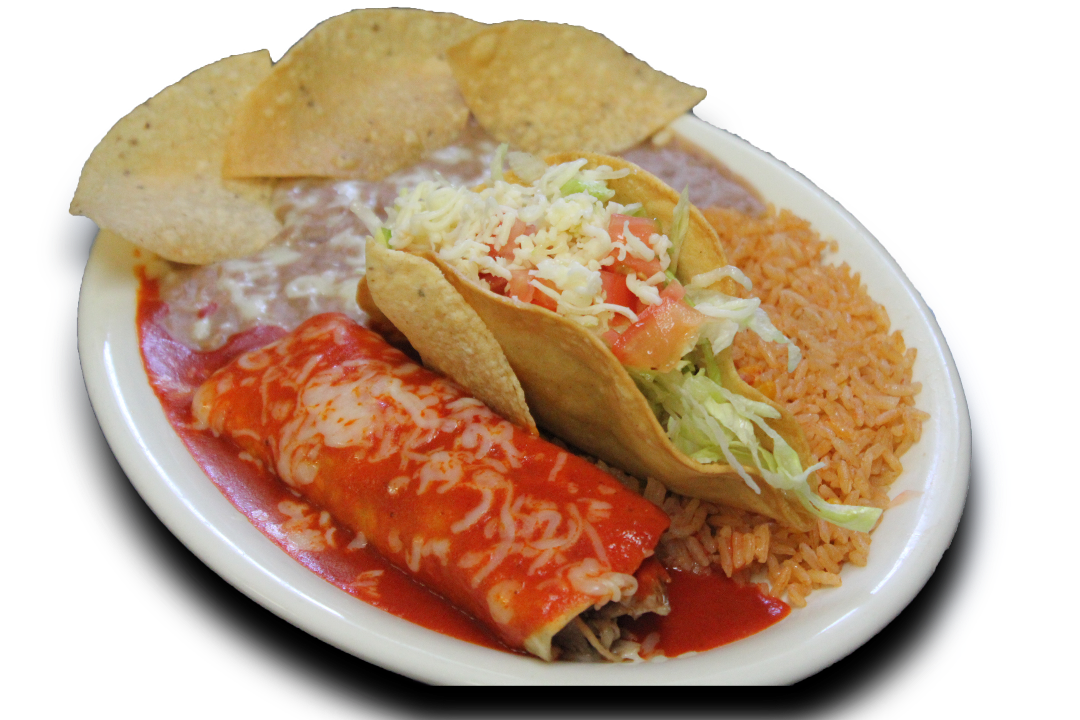 Order .#7    Enchilada & Taco. food online from La Fogata Mexican Restaurant store, Los Angeles on bringmethat.com