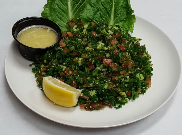 Order 20. Tabouli Salad food online from The Greek Cafe store, San Diego on bringmethat.com