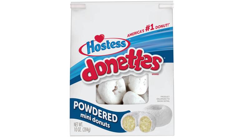 Order Hostess Donettes, Powdered Sugar Mini Donuts food online from Red Roof Market store, Lafollette on bringmethat.com