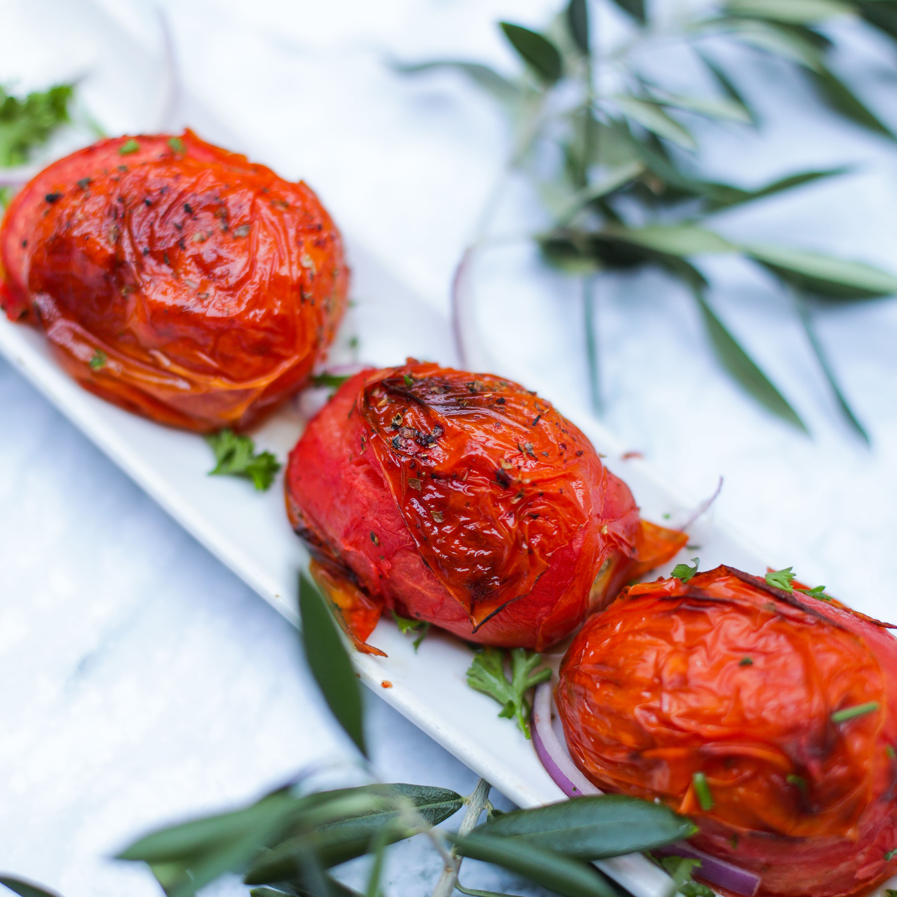 Order Grilled Tomatoes food online from Olive And Grill store, Studio City on bringmethat.com