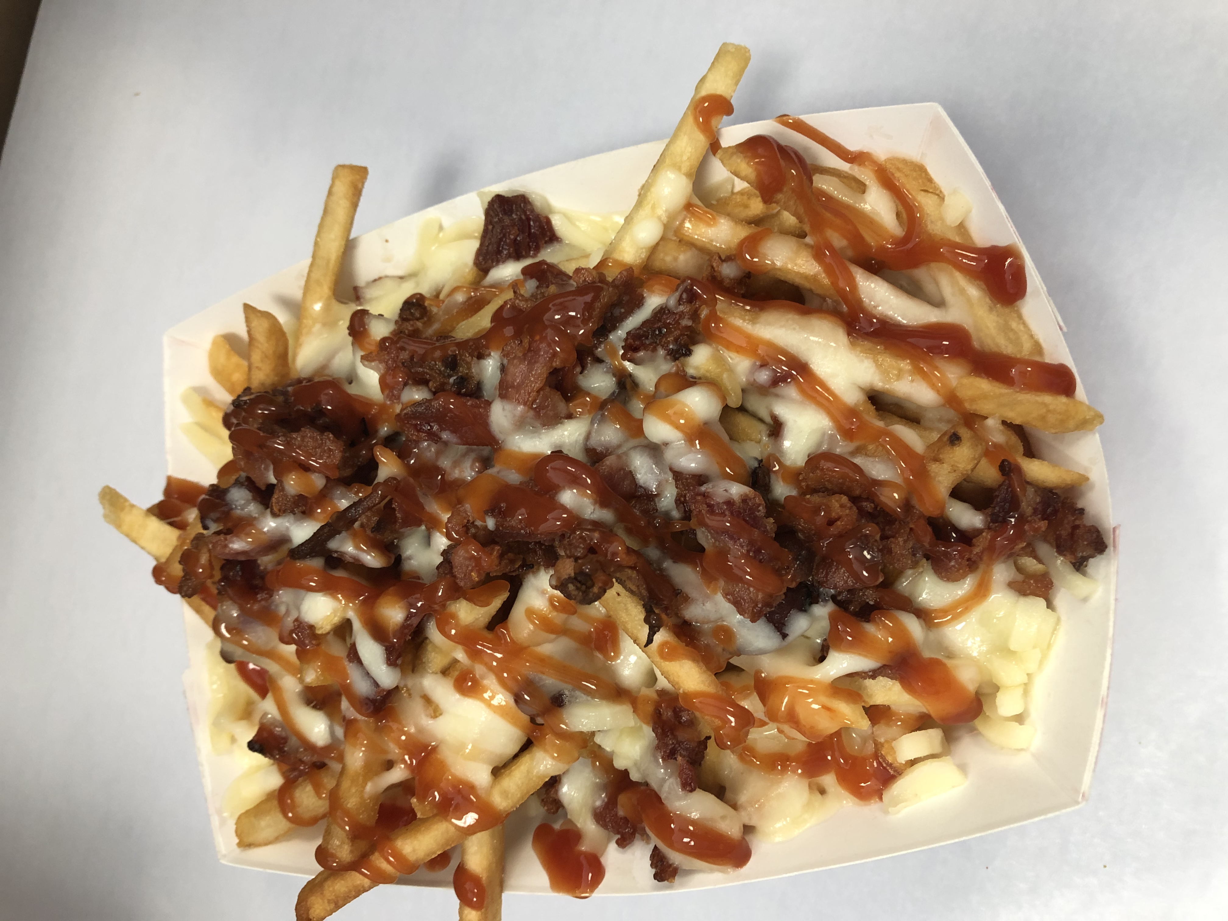 Order Bacon Cheesy Fries  food online from Gregory House Of Pizza store, Belmont on bringmethat.com