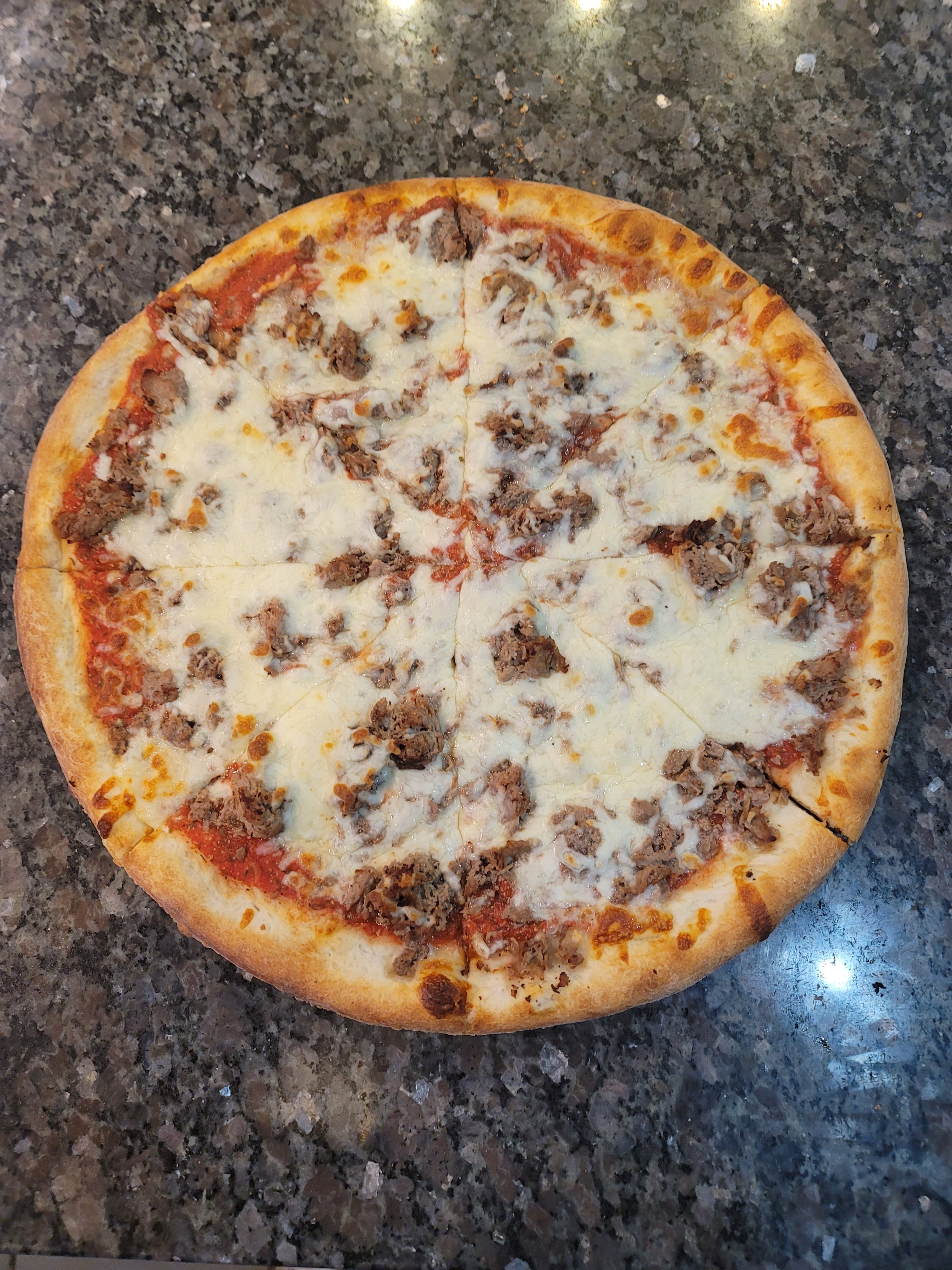 Order Cheesesteak Pizza - Large 16'' food online from Margherita's Restaurant Pizzeria and Bar store, Laureldale on bringmethat.com