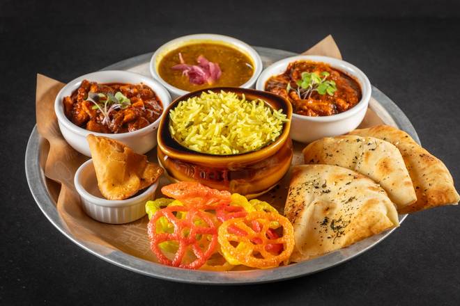 Order Death By Tikka Masala Thali food online from Curry Up Now store, Decatur on bringmethat.com