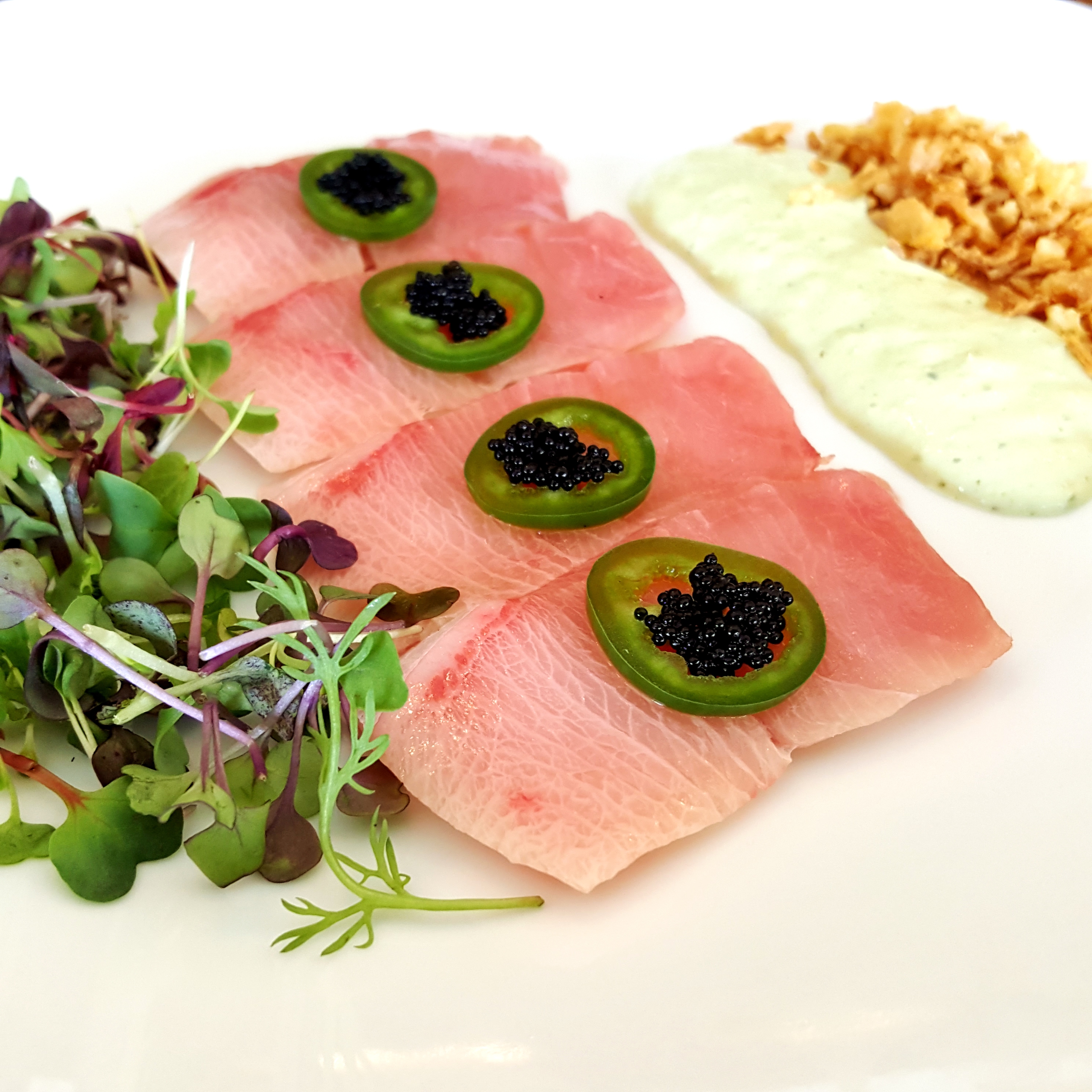 Order Yellowtail Carpaccio  food online from Tomomi Sushi store, Alhambra on bringmethat.com