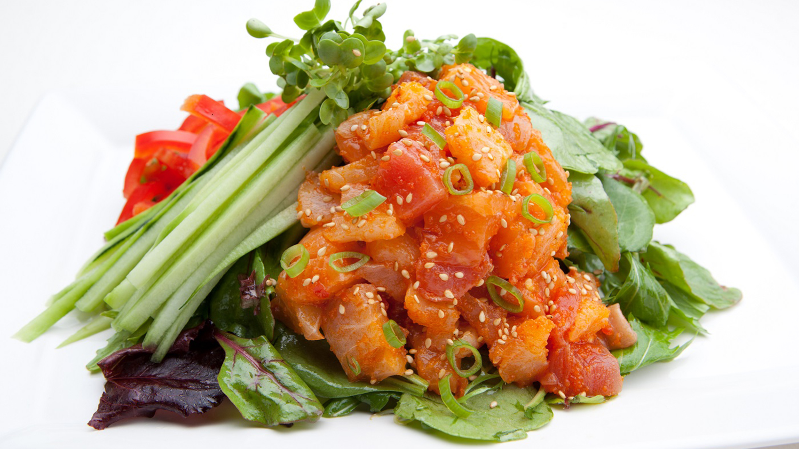 Order Spicy Sashimi Salad food online from SanSai Japanese Grill - Woodland Hills store, Woodland Hills on bringmethat.com