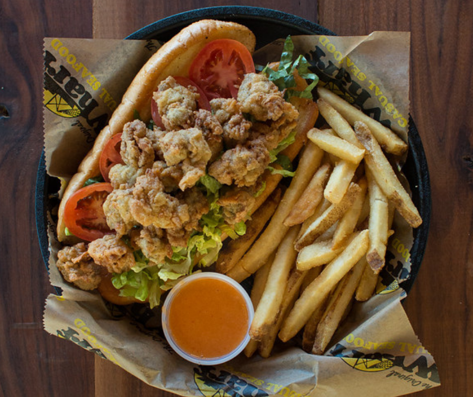 Order Oyster Po Boy food online from Wharf Casual Seafood Dothan store, Dothan on bringmethat.com