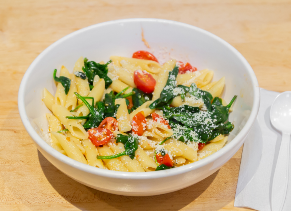 Order Penne Aioli with Grape Tomato and Spinach  food online from Prima Pasta Vino store, Chicago on bringmethat.com