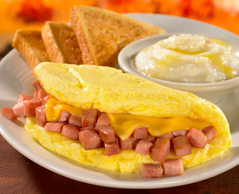 Order Omelet-Ham & Cheese food online from Huddle House store, Cairo on bringmethat.com