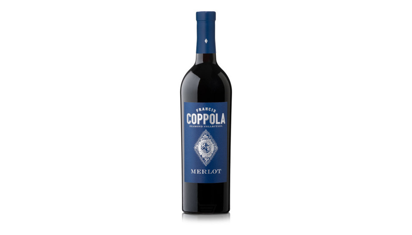 Order Francis Coppola Diamond Collection Blue Label Merlot 750mL food online from Dimension Liquor store, Lake Forest on bringmethat.com