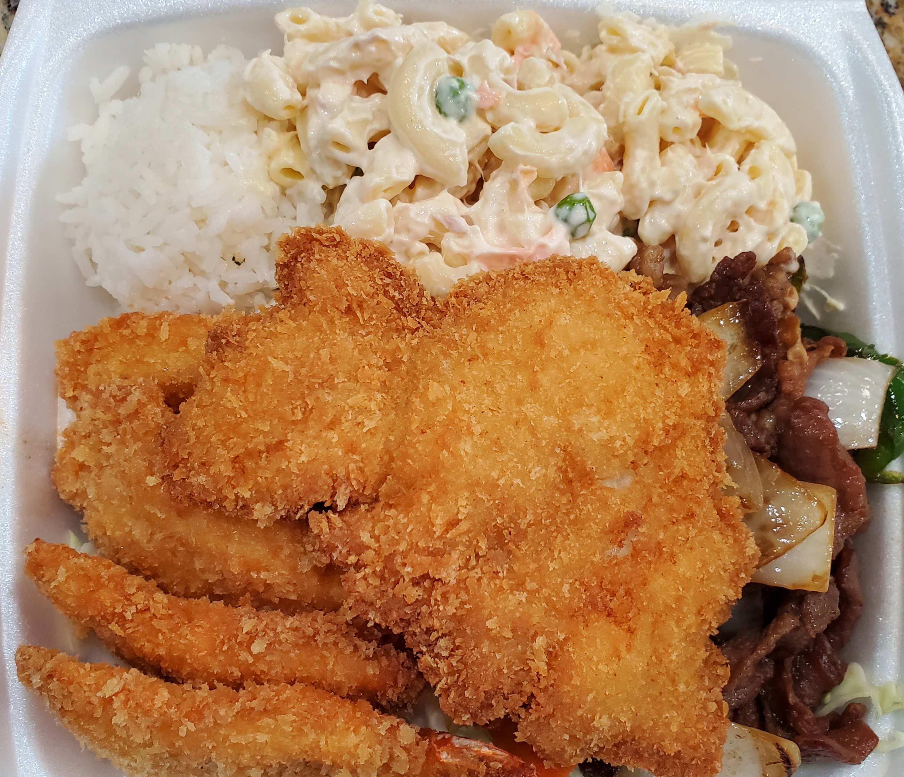 Order Seafood Combo Plate food online from Young Hawaiian Bbq store, Chino on bringmethat.com