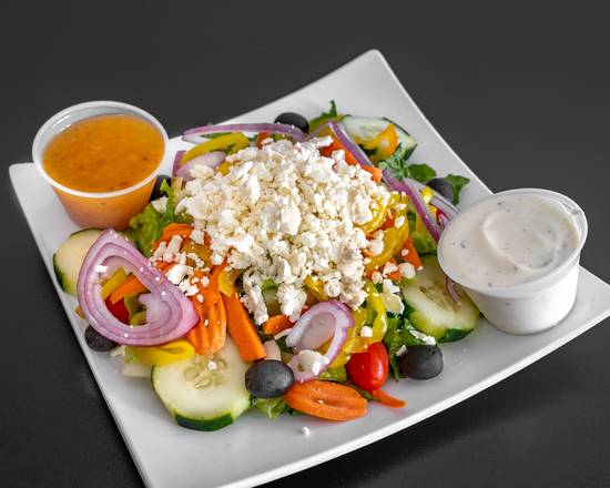 Order Greek Salad food online from Wings Empire store, El Cajon on bringmethat.com