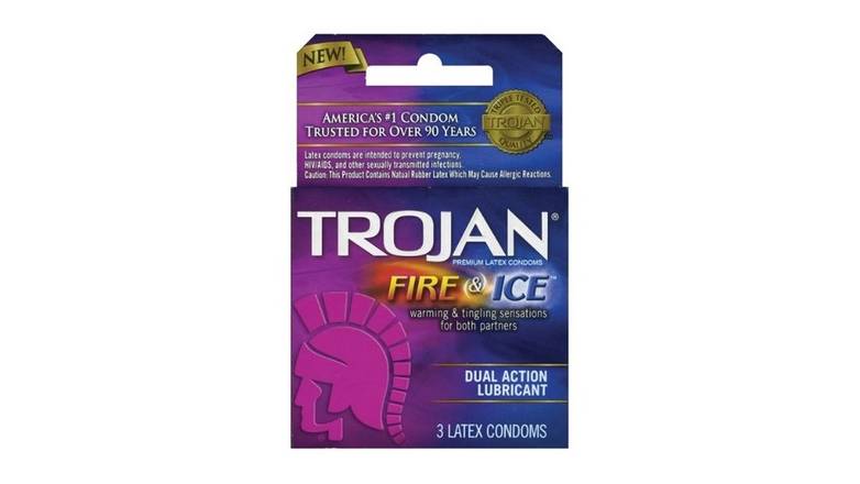 Order Trojan Fire & Ice Lubricated Condoms, 3 Count food online from Aldan Sunoco store, Aldan on bringmethat.com