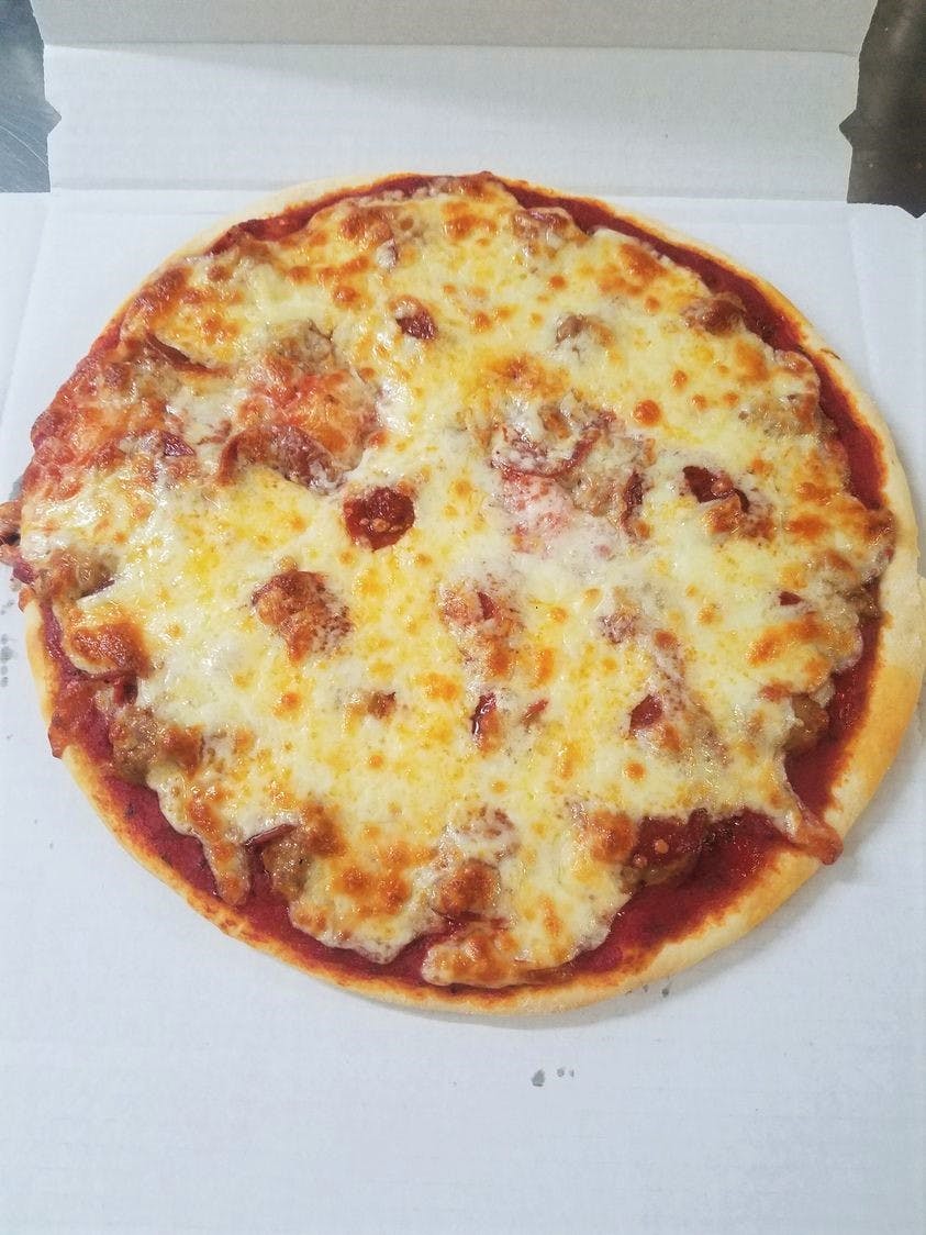 Order Thin Crust Cheese Pizza - Personal 7" food online from Maya's Pizza store, Chicago on bringmethat.com