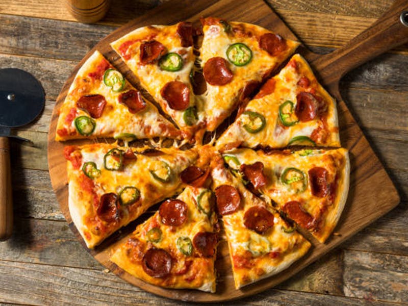 Order Pepperoni Jalapeno Slice - Slice food online from San Remo Pizzeria store, San Diego on bringmethat.com