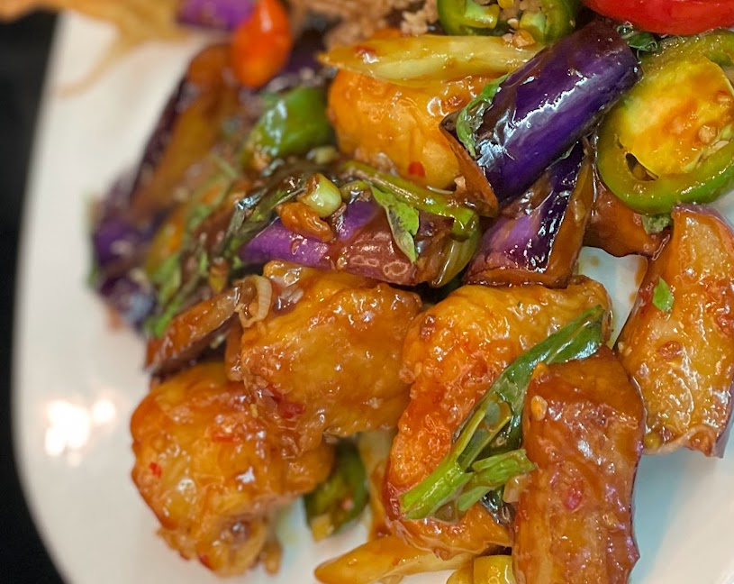 Order Chicken with Eggplant food online from Cafe Ginger store, Houston on bringmethat.com