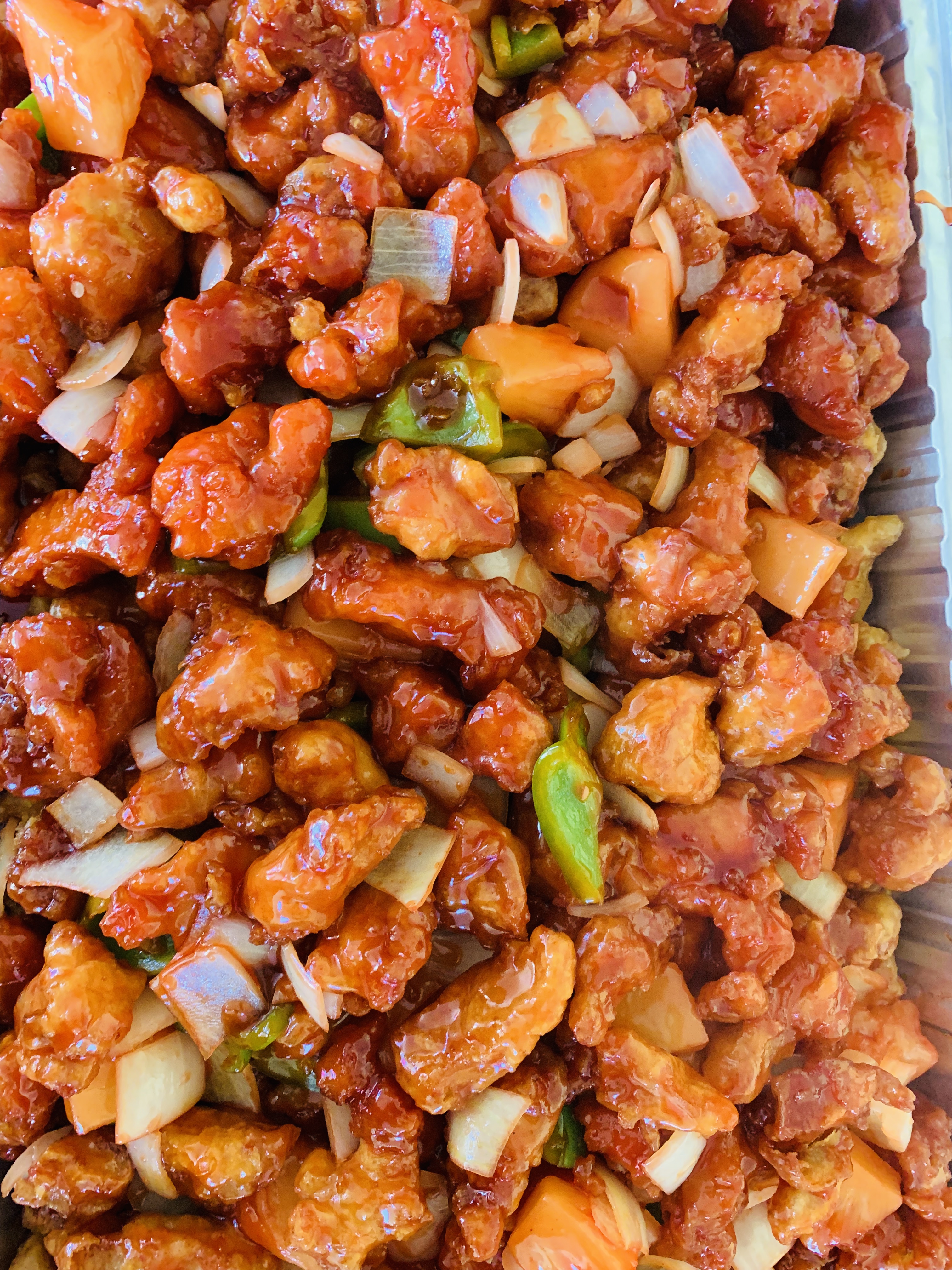 Order Sweet and Sour Chicken Tray food online from Lee Garden Restaurant store, San Leandro on bringmethat.com