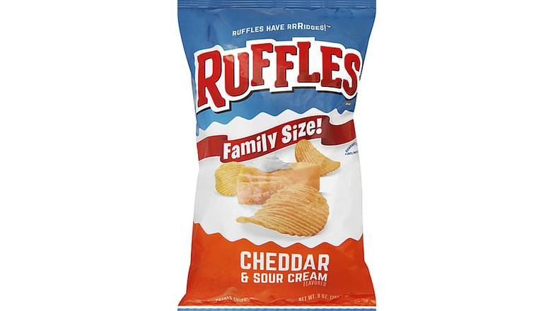 Order Ruffles Cheddar & Sour Cream Potato Chips food online from Trumbull Mobil store, Trumbull on bringmethat.com