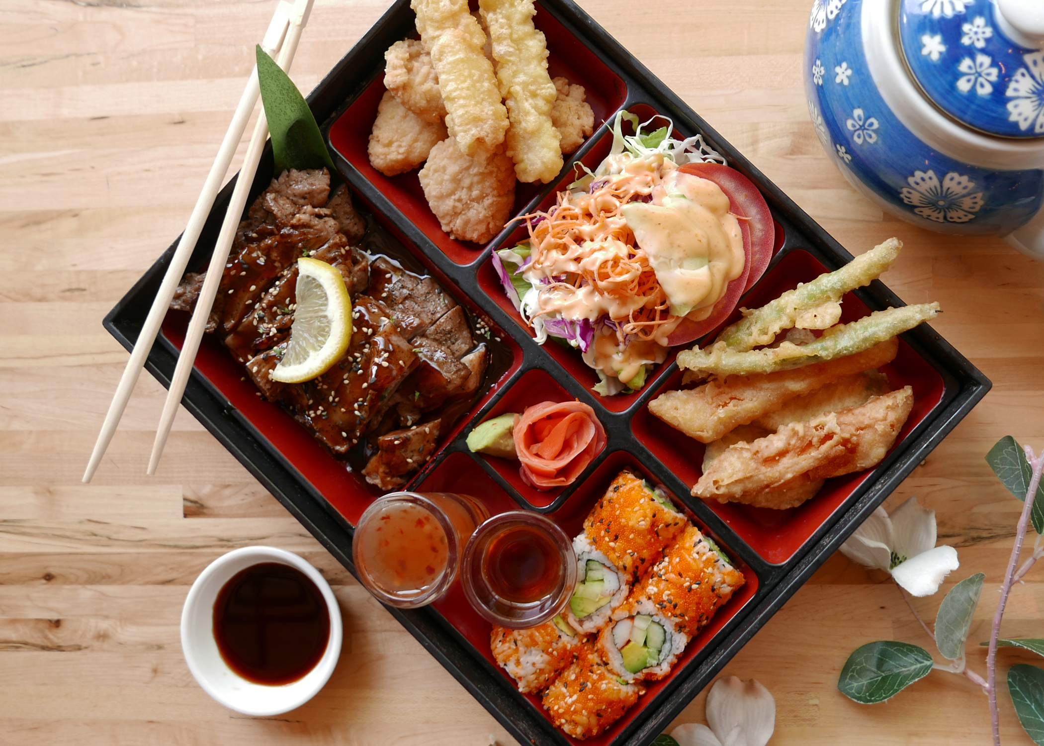 Order Tender Beef Bento Box food online from Shinju Sushi store, Chicago on bringmethat.com
