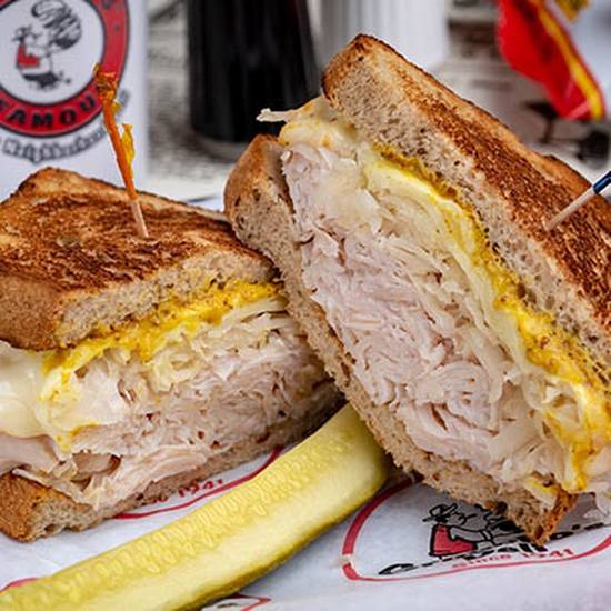 Order *Reuben-Turkey food online from Groucho's Deli store, Florence on bringmethat.com