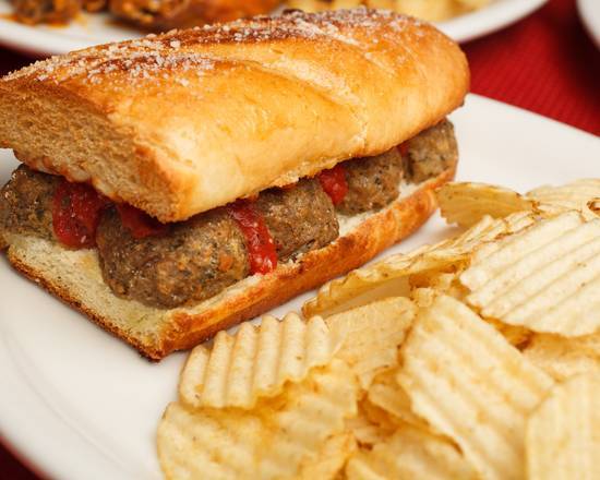 Order Meatball Marinara Sandwich & Chips food online from The Tavern store, Tuscaloosa on bringmethat.com