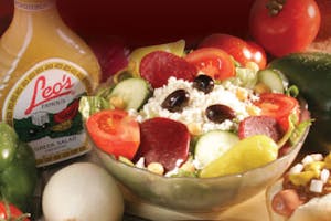 Order Leo's Famous Greek Salad (190-760 cal) food online from Leo Coney Island store, Shelby Charter Township on bringmethat.com