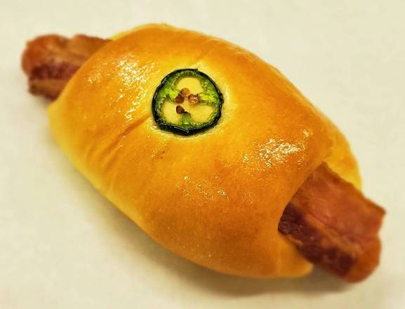 Order Jumbo Bacon Jalapeno Kolache food online from Good Donuts store, Fort Worth on bringmethat.com