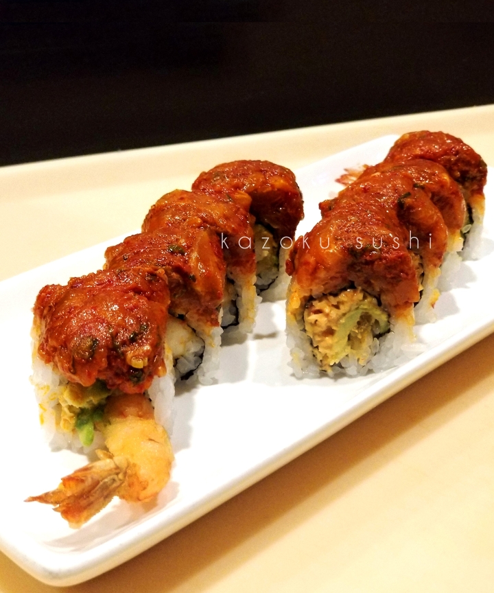Order Giant Spicy Roll food online from Kazoku Sushi store, Troy on bringmethat.com