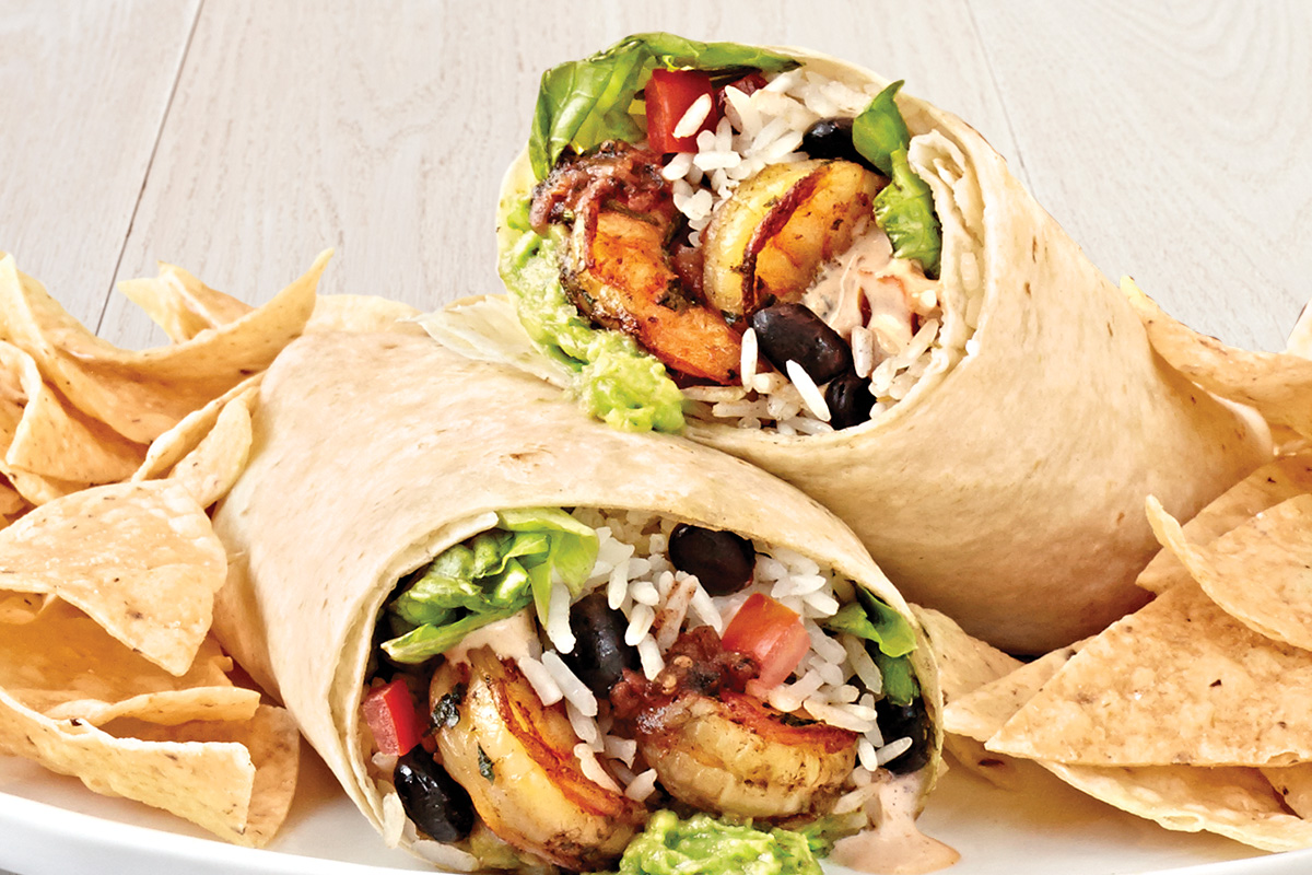 Order Ancho Citrus Grilled Shrimp Burrito food online from Rubio'S Coastal Grill store, Palm Desert on bringmethat.com