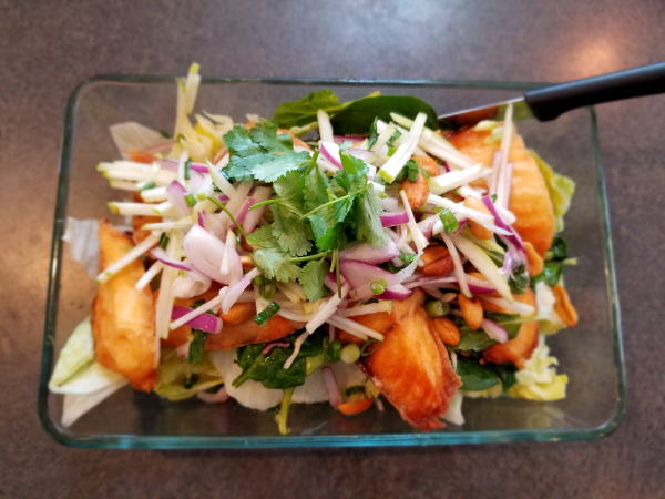 Order SP2. Crispy Tilapia with Green Apple Salad food online from Thai Pk Restaurant store, Portland on bringmethat.com