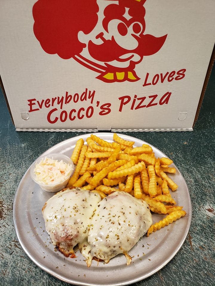Order Chicken Parmigiana Platter - 2 Pieces food online from Coccos Pizza store, Springfield on bringmethat.com