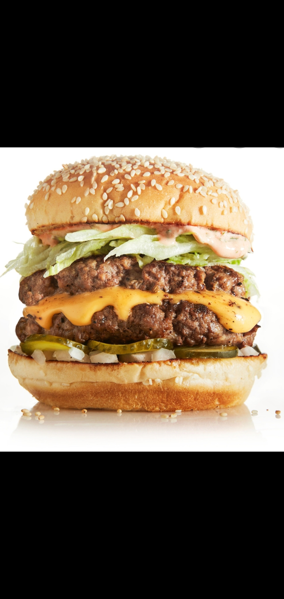 Order Two Half Pounder Angus Beef  Double Burger sandwich ( includes lettuce and tomatoes) food online from American Gourmet Foods Deli store, New York on bringmethat.com