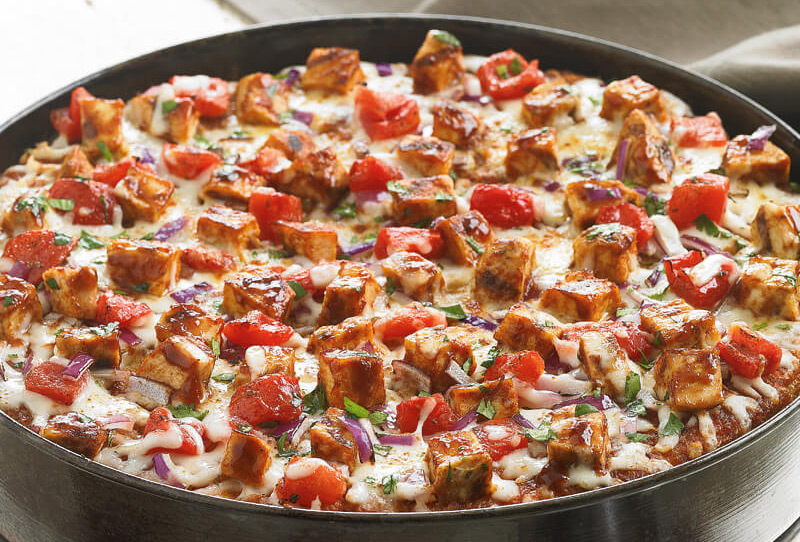 Order Barbeque Chicken Deep Dish Pizza food online from BJs Restaurant & Brewhouse store, Greenwood on bringmethat.com