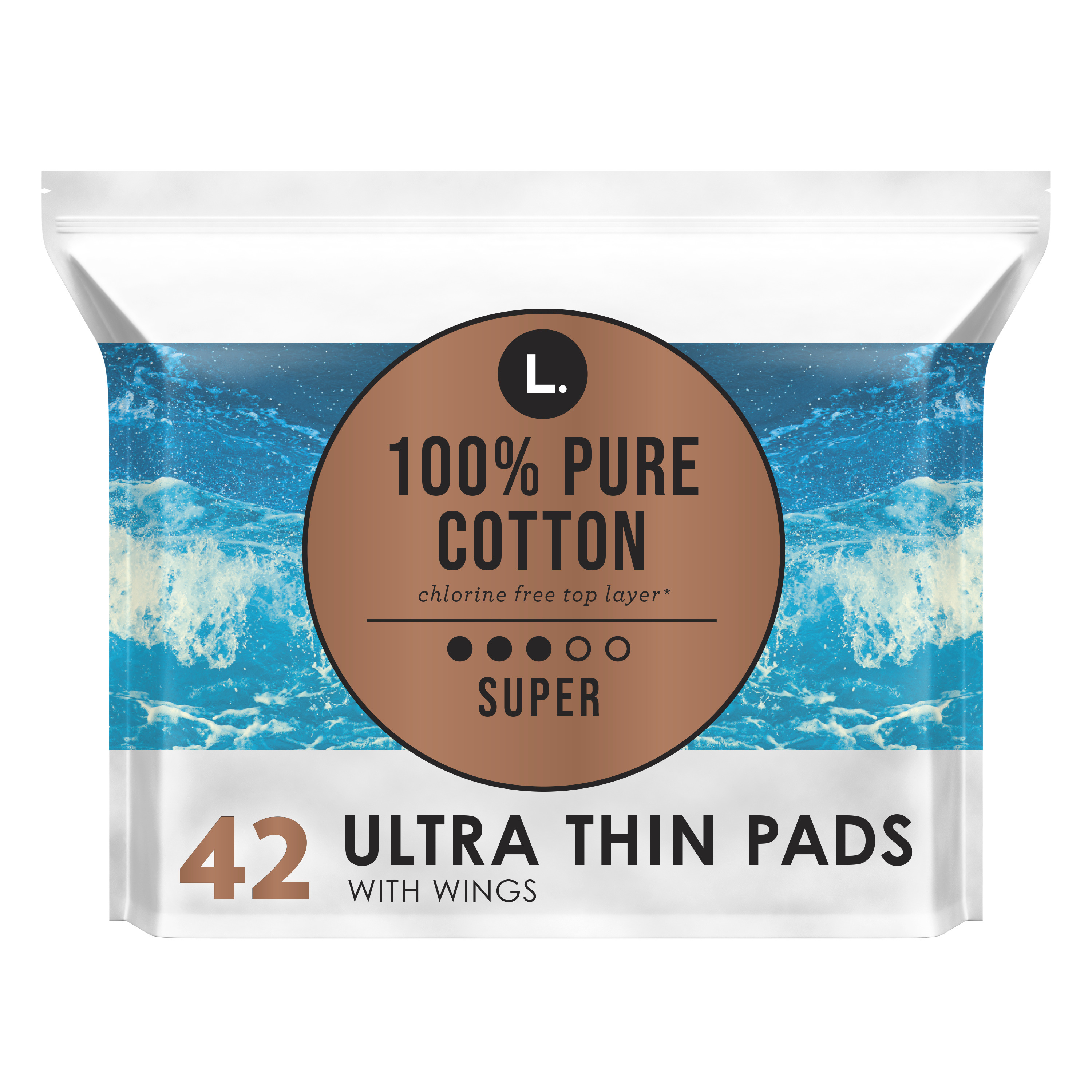 Order L. Chlorine Free Ultra Thin Pads Super Absorbency - Organic Cotton, 42 ct food online from Bartell store, Edmonds on bringmethat.com