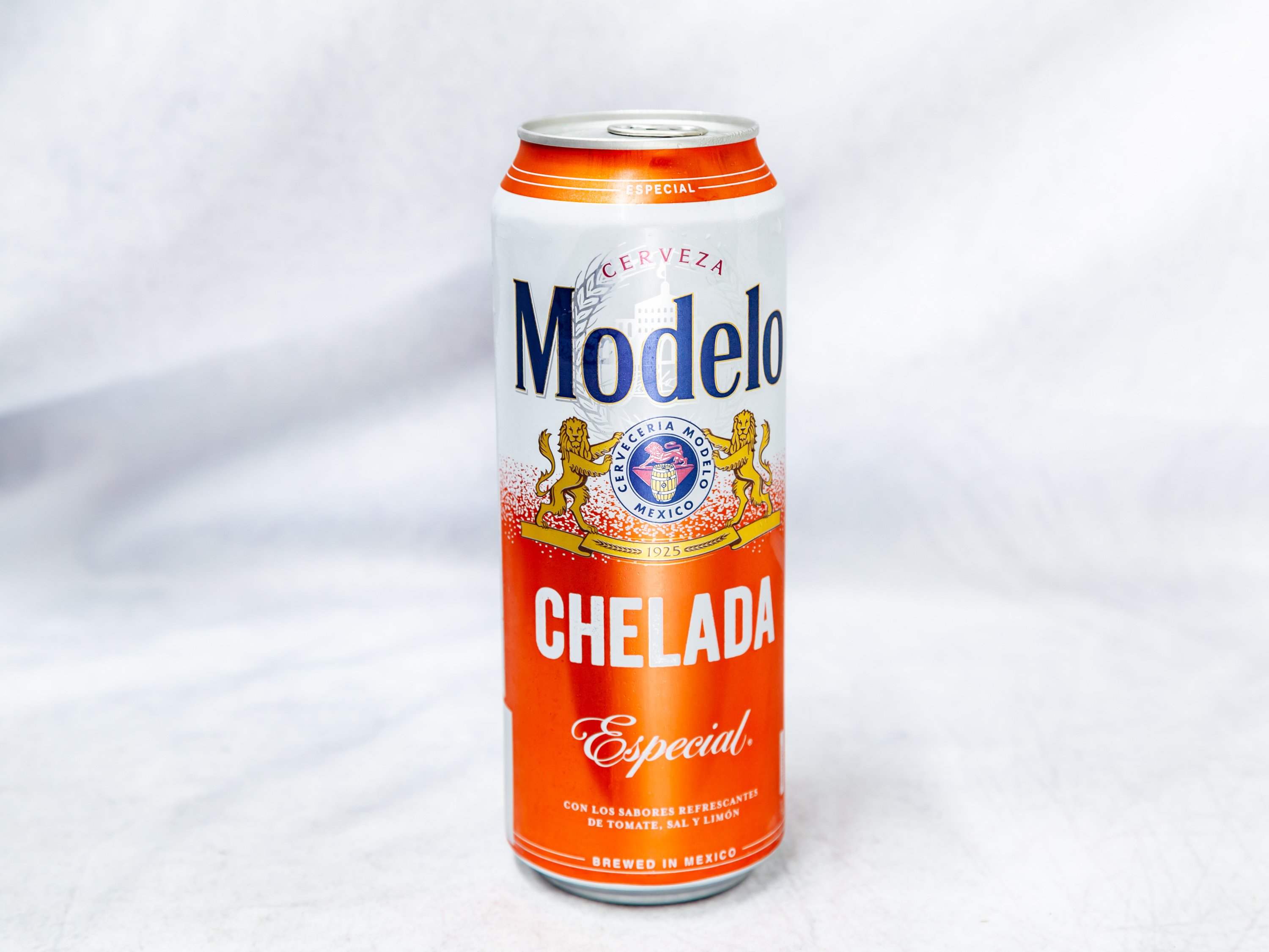 Order 24 oz. Can Modelo Especial Chelada Beer food online from Gallaghers Drive-In Liquor store, Oakland on bringmethat.com