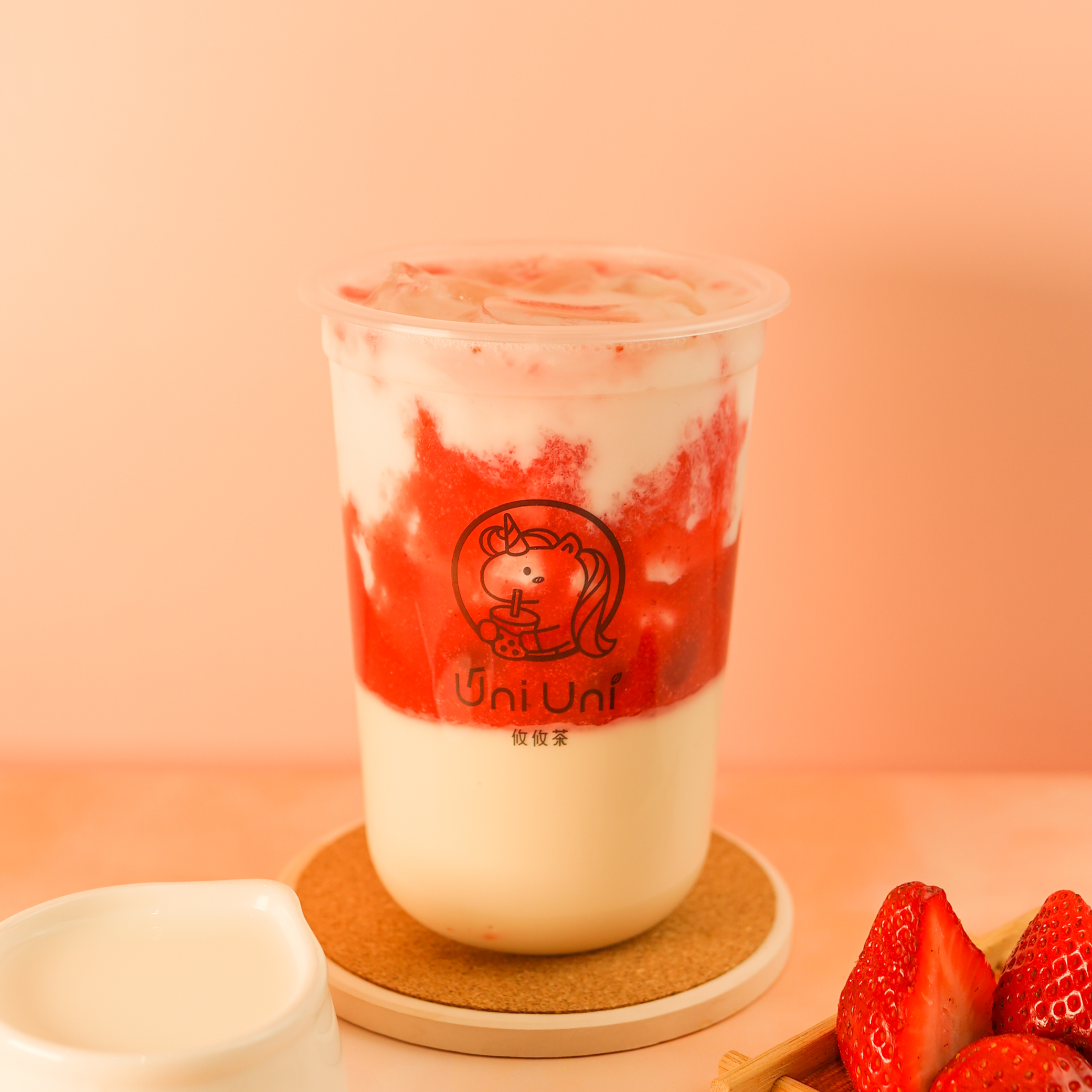 Order Strawberry Yogurt with Crystal Boba food online from Uni Uni store, Katy on bringmethat.com