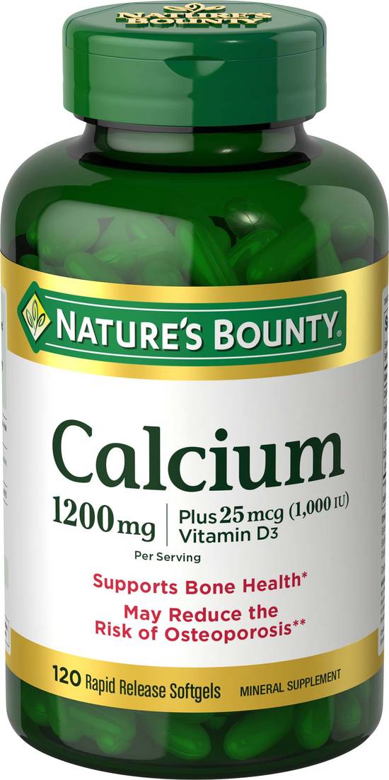 Order Natures Bounty Calcium Rapid Release Softgels 1200mg (120 ct) food online from Rite Aid store, Palm Desert on bringmethat.com