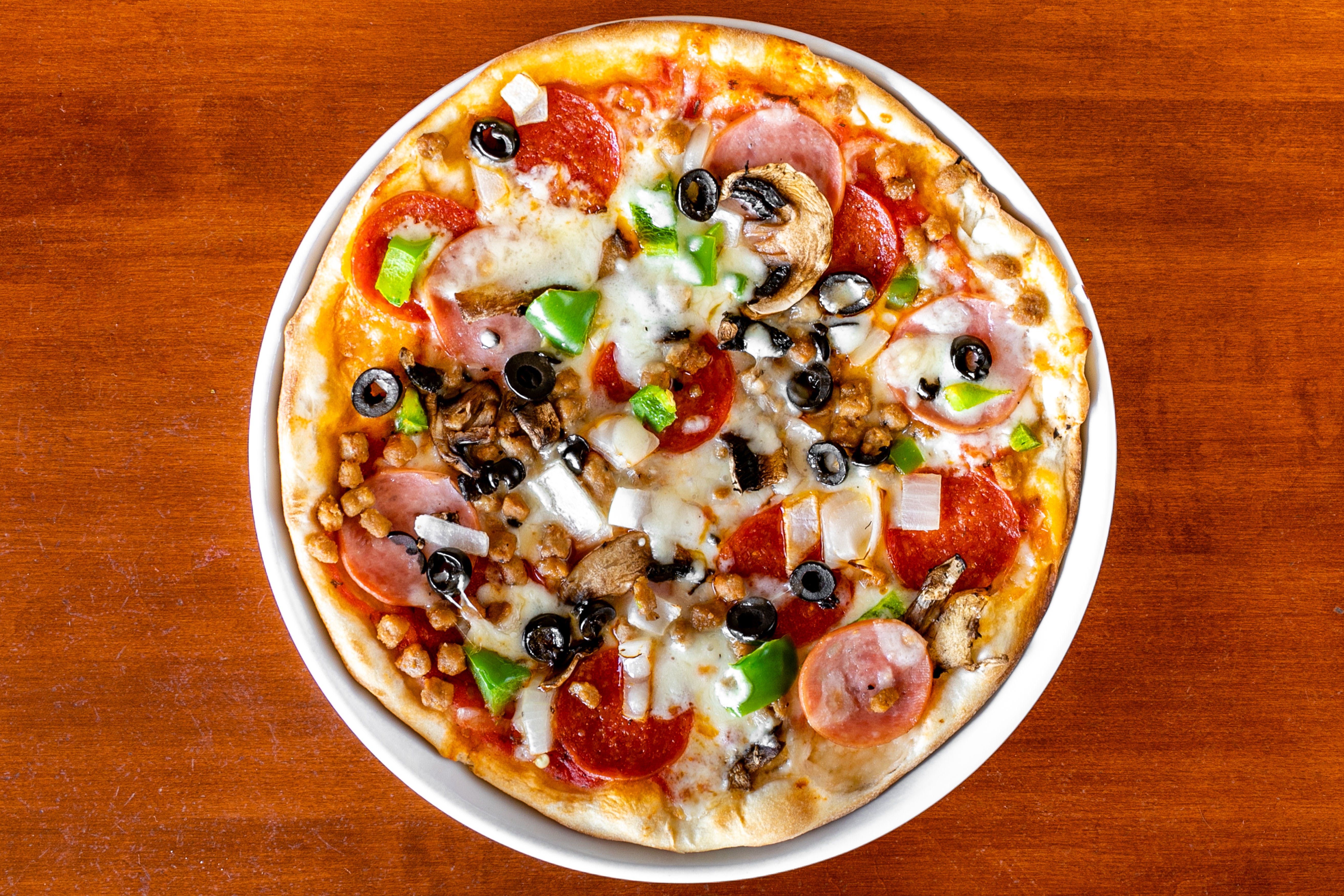 Order Special Pizza - Small 12'' (8 Slices) food online from Villa Vinci store, Wylie on bringmethat.com