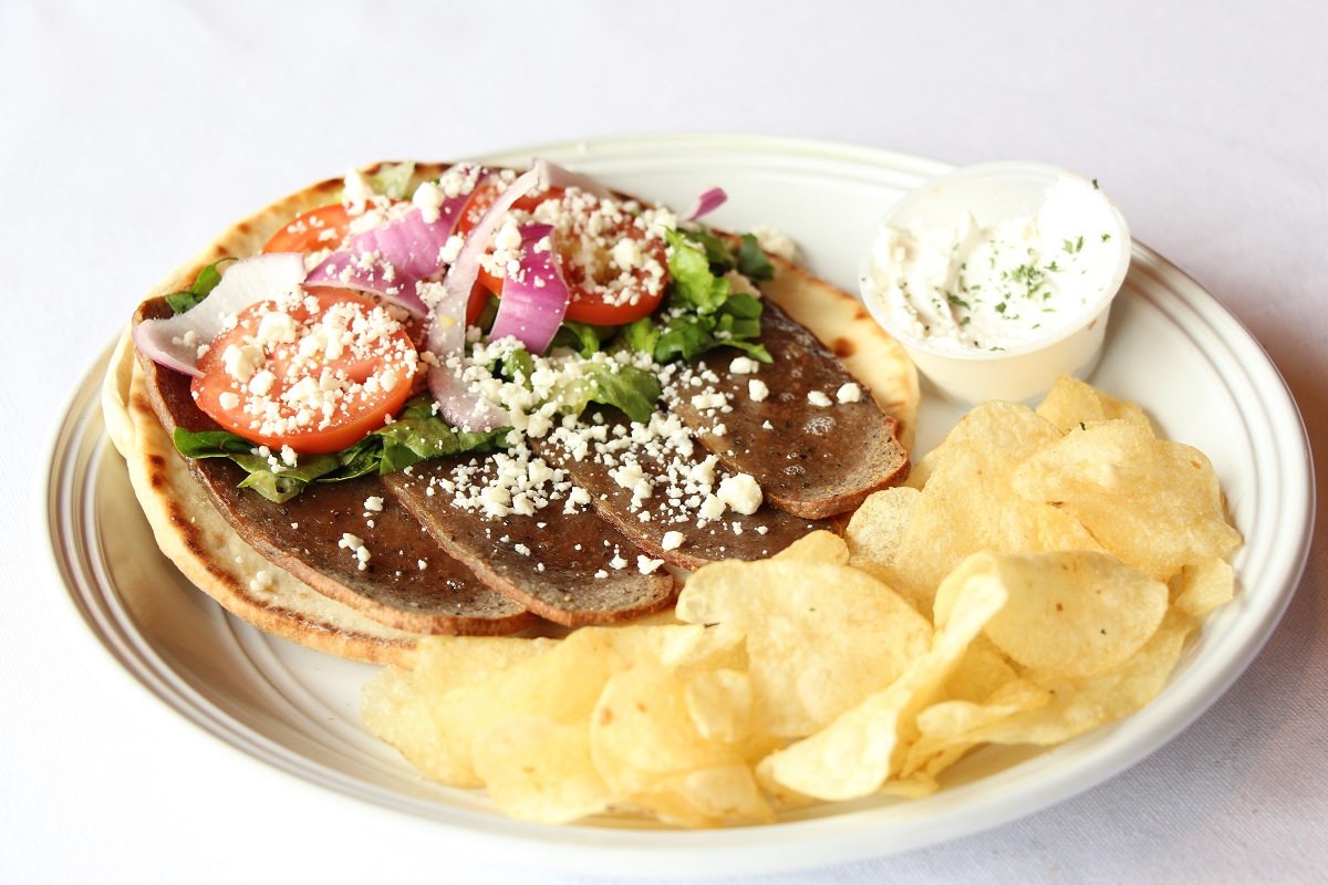 Order Greek Gyro Sandwich food online from Palios Pizza Cafe of Mansfield store, Mansfield on bringmethat.com