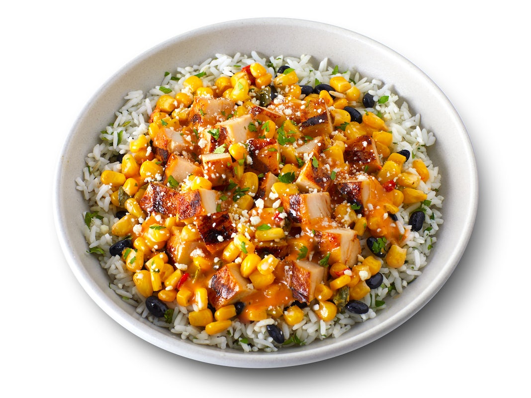 Order NEW Mexican Street Corn Bowl food online from Qdoba Mexican Eats store, York on bringmethat.com