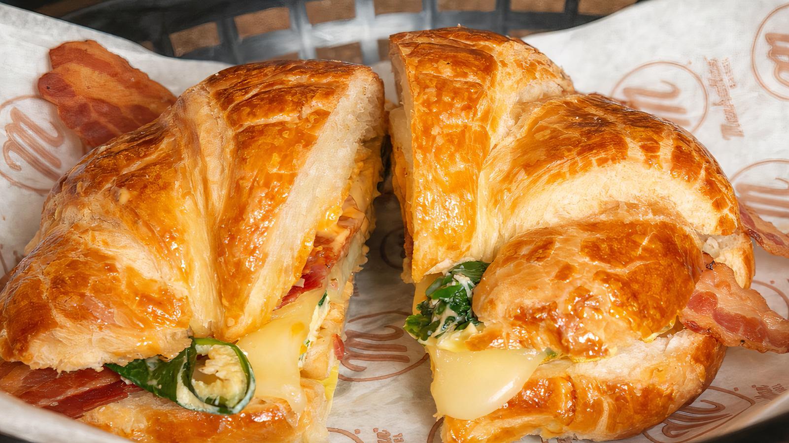 Order Spinach Bacon Croissant food online from Manhattan Bagel store, Lansdale on bringmethat.com