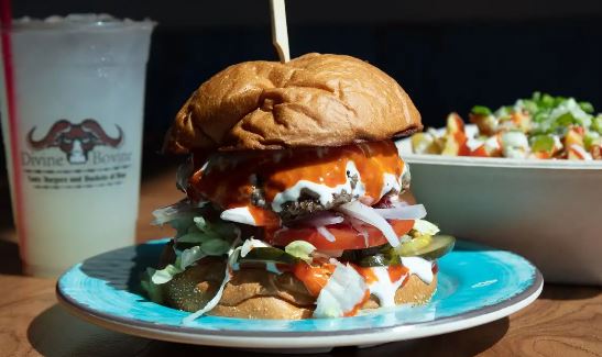 Order Flying Buffalo Burger food online from Divine Bovine Burgers store, Tucson on bringmethat.com