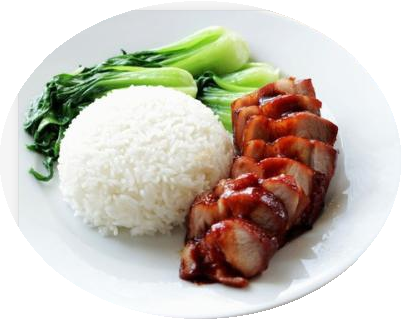 Order K2. BBQ Pork Over Rice 叉燒飯 food online from Hing Lung Cafe store, South San Francisco on bringmethat.com