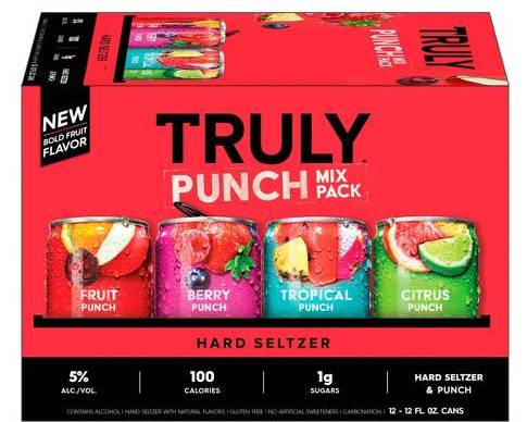 Order Truly Fruit Punch Mix Pack, 12pk-12oz can seltzer (5.0% ABV) food online from Ogden Wine & Spirit store, Naperville on bringmethat.com