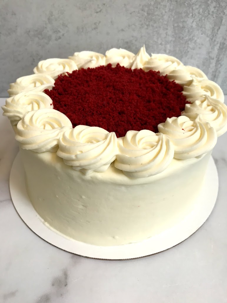 Order Red Velvet Cake (1 slice) food online from Baby Cakes Confectionary store, Savannah on bringmethat.com