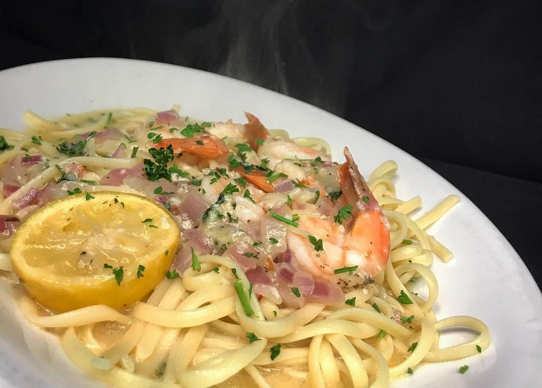 Order Shrimp Scampy - Entree food online from Roma Italian Restaurant store, Harrison on bringmethat.com