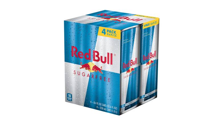 Order Red Bull Energy Drink Sugar Free - Pack of 4 food online from Riverside Sunoco store, Westport on bringmethat.com