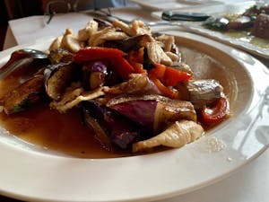 Order Thai Basil with Eggplants food online from Mint Leaf Cuisine store, Saratoga on bringmethat.com