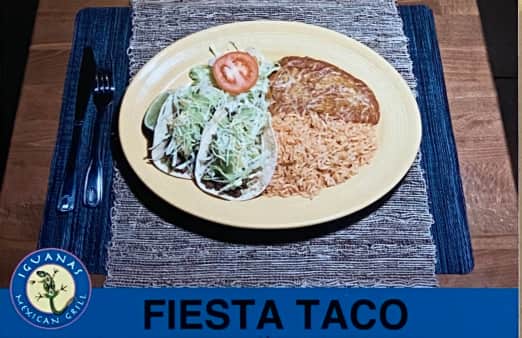 Order Fiesta Taco Plate food online from Iguanas Mexican Grill store, Woodland on bringmethat.com
