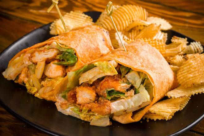 Order Buffalo Chicken Wrap food online from The Rock Wood Fired Pizza store, Federal Way on bringmethat.com